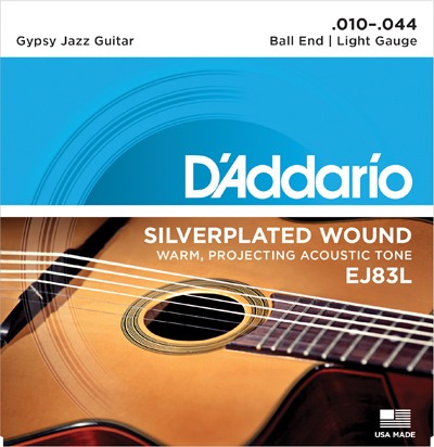 D'ADDARIO EJ83L - струны для акустической гитары типа Selmer (Gypsy guitar), серебро, Light, 10-44 D'ADDARIO EJ83L - струны для акустической гитары типа Selmer (Gypsy guitar), серебро, Light, 10-44
