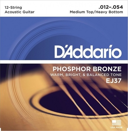 D'ADDARIO EJ37 - струны для 12-ти струнной акустической гитары с обмоткой из фосфорной бронзы D'ADDARIO EJ37 - струны для 12-ти струнной акустической гитары с обмоткой из фосфорной бронзы