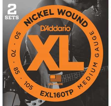 D'ADDARIO EXL160TP - струны для БАС-гитары, Red Long, 050-105, 2 комплекта D'ADDARIO EXL160TP - струны для БАС-гитары, Red Long, 050-105, 2 комплекта