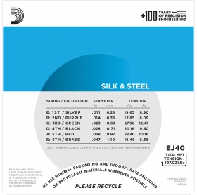 D'ADDARIO EJ40 - струны для акустической гитары, шёлк/сталь 11-47 D'ADDARIO EJ40 - струны для акустической гитары, шёлк/сталь 11-47