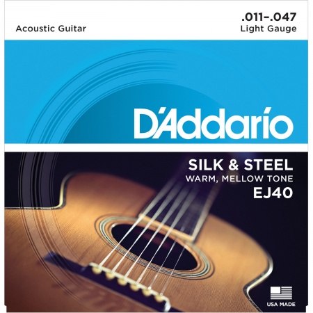 D'ADDARIO EJ40 - струны для акустической гитары, шёлк/сталь 11-47 D'ADDARIO EJ40 - струны для акустической гитары, шёлк/сталь 11-47