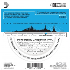 D'ADDARIO EJ38 - струны для 12-струнной гитары, с обмоткой из фосфорной бронзы, Light 10-47 D'ADDARIO EJ38 - струны для 12-струнной гитары, с обмоткой из фосфорной бронзы, Light 10-47