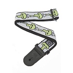 PLANET WAVES 50JS06 - гитарный ремень, тканый, для эл.гитар (зелёные инопланетяне)