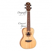 LUNA UKE DFY SPR - укулеле концертная,ель,цв. натур.матовый чехол в комплекте