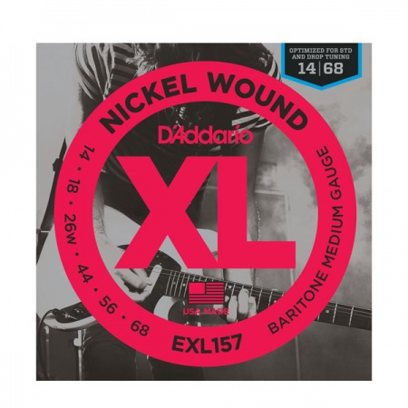 D'ADDARIO EXL157 - струны для электрогитары, никель, Baritone Medium, 14-68 D'ADDARIO EXL157 - струны для электрогитары, никель, Baritone Medium, 14-68