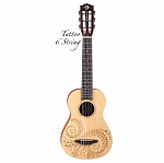 LUNA UKE TAT 6 - укулеле 6 стр, цвет натур. матовый лазерная гравировка