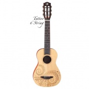 LUNA UKE TAT 6 - укулеле 6 стр, цвет натур. матовый лазерная гравировка
