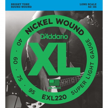 D'ADDARIO EXL220 - струны для БАС-гитары, nickel,super soft 40-95 D'ADDARIO EXL220 - струны для БАС-гитары, nickel,super soft 40-95
