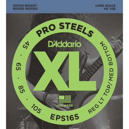 D'ADDARIO EPS165 - струны для БАС-гитары, ProSteels/Long, 45-105