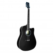 BEAUMONT DG80CE BK - электроакустическая гитара с вырезом, корпус липа, цвет черный, матовый