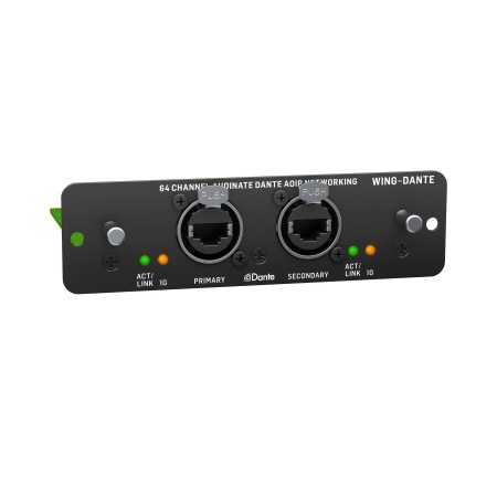 BEHRINGER WING-DANTE - карта DANTE для цифрового микшерного пульта Behringer WING, 64х64 аудиоканала BEHRINGER WING-DANTE - карта DANTE для цифрового микшерного пульта Behringer WING, 64х64 аудиоканала