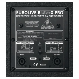 BEHRINGER B1800X PRO - пассивный сабвуфер,1800 Вт, 8 Ом, 18', 40 Гц - 300 Гц BEHRINGER B1800X PRO - пассивный сабвуфер,1800 Вт, 8 Ом, 18', 40 Гц - 300 Гц