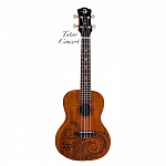 LUNA UKE TC MAH - укулеле, концерт, чехол , коричневая, лазерная гравировка - волшебные узоры