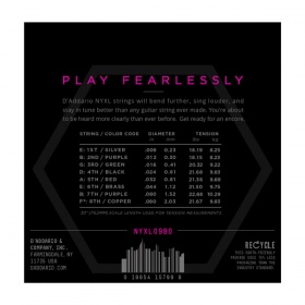 D'ADDARIO NYXL0980 - струны для 8-стр. электрогитары, диаметр: 9-80 D'ADDARIO NYXL0980 - струны для 8-стр. электрогитары, диаметр: 9-80