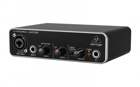 BEHRINGER UMC22 - аудиоинтерфейс USB,2входа, 2 выхода, микр. предусилитель MIDAS BEHRINGER UMC22 - аудиоинтерфейс USB,2входа, 2 выхода, микр. предусилитель MIDAS