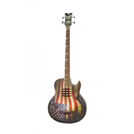 DEAN MAKO GLORY - электроакустическая гитара, 25 1/4, EQ, тюнер, графика американский флаг