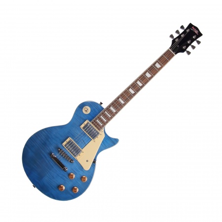 REDHILL LPX200 TBL - электрогитара, Лес Пол (Les Paul), 2 хамб., клен/окоуме, цвет прозрачный голубо