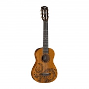 LUNA UKE TAT 6 MAH - укулеле, 6 струн, баритон, красное дерево, узор 'Татуировка'