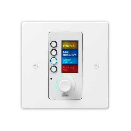 BSS EC-4BV-WHT-M-EU - панельный контроллер с 4 кнопками и регулятором уровня, Ethernet, цвет белый BSS EC-4BV-WHT-M-EU - панельный контроллер с 4 кнопками и регулятором уровня, Ethernet, цвет белый