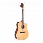 BEAUMONT DG142C - акустическая гитара, дредноут с вырезом, ель, цвет натуральный, матовый