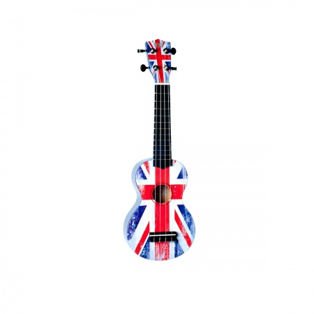 WIKI UK/GB - гитара укулеле сопрано, липа, рисунок 'британский флаг', чехол в комплекте WIKI UK/GB - гитара укулеле сопрано, липа, рисунок 'британский флаг', чехол в комплекте
