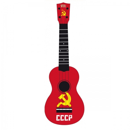 WIKI UK/CCCP - гитара укулеле сопрано, липа, рисунок 'флаг СССР', чехол в компл. WIKI UK/CCCP - гитара укулеле сопрано, липа, рисунок 'флаг СССР', чехол в компл.