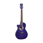 LUNA FLO PF QM LEFTY PASSIONFLOWERS - электроакустическая гитара дредноут с вырезом ЛЕВОСТОРОННЯЯ