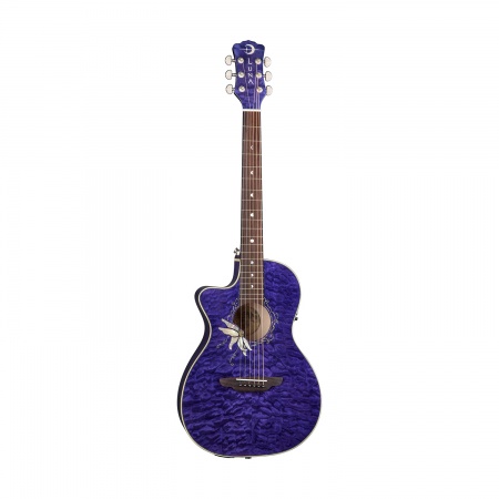 LUNA FLO PF QM LEFTY PASSIONFLOWERS - электроакустическая гитара дредноут с вырезом ЛЕВОСТОРОННЯЯ