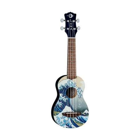 LUNA UKE GW SOPRANO - укулеле сопрано, махагон/ель, графика 'Великая волна в Канагаве', чехол в комп LUNA UKE GW SOPRANO - укулеле сопрано, махагон/ель, графика 'Великая волна в Канагаве', чехол в комп